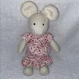 Marks and Spencer Floral Mouse Soft Toy Comforter Rattle 04088721 M&s 10 Inches